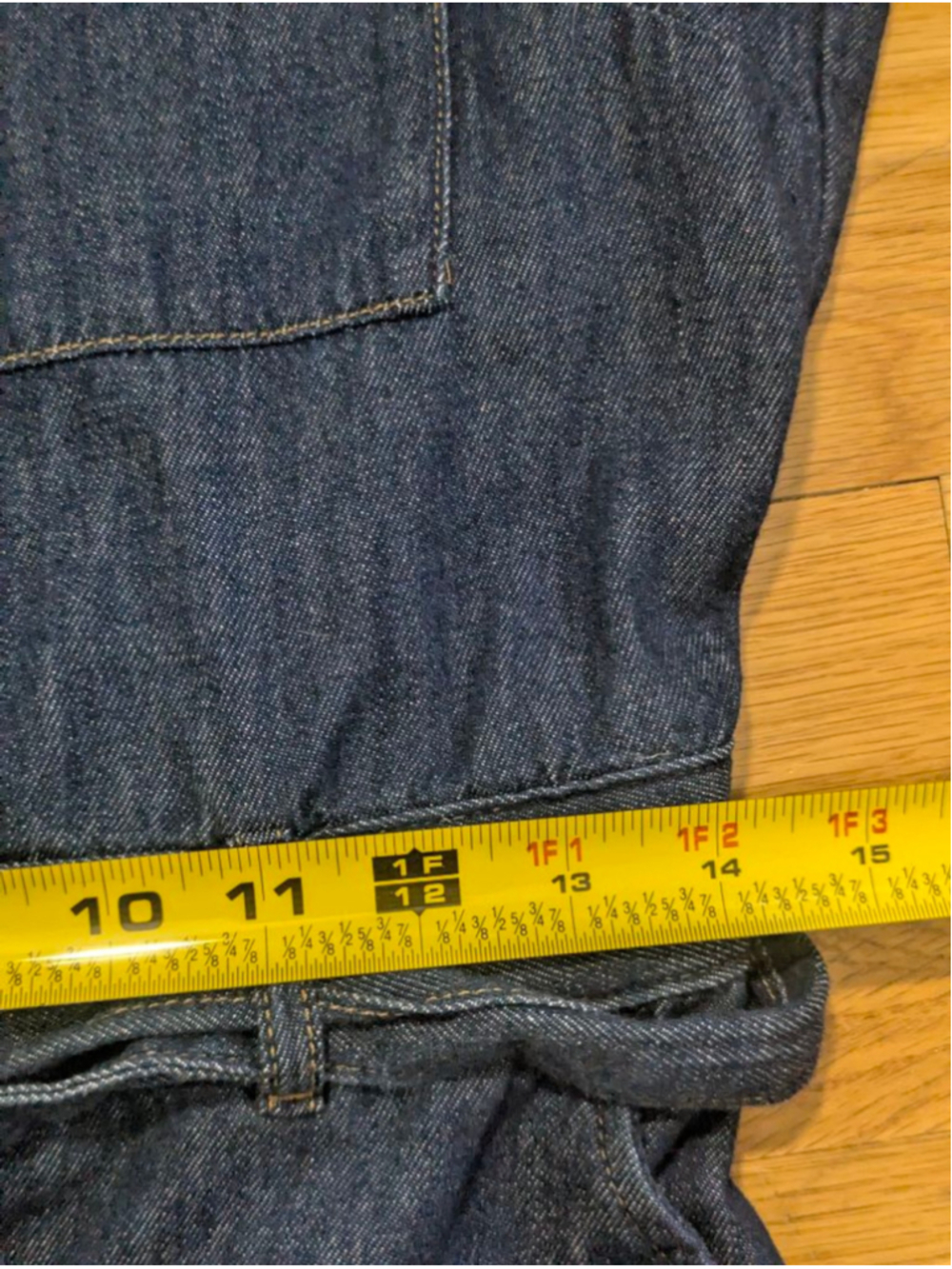 J. Crew Factory Denim Utility Dress Short Sleeve w/Tie + Button Front Size 4 - Picture 10 of 13